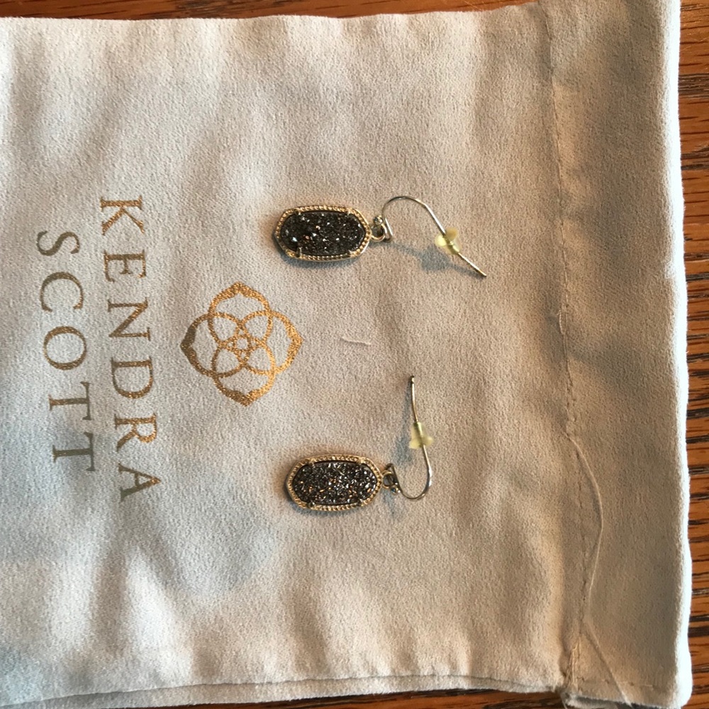 Kendra Scott Black Drusy earrings